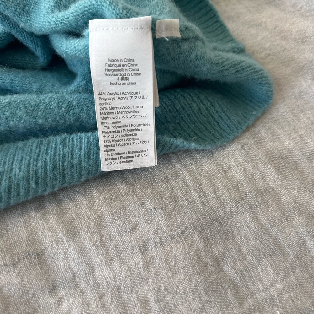 J. Crew Teal Cowl Neck Sweater - Picture 5 of 6